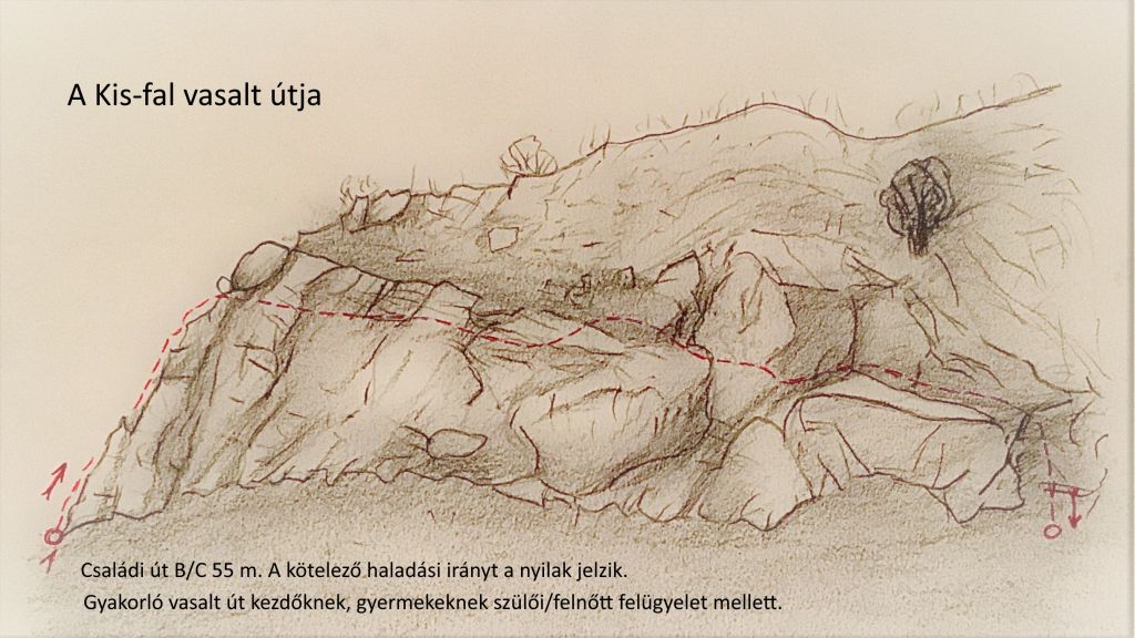 Information about via ferrata of „Kis-fal” (Little Wall) of Esztramos Hill
